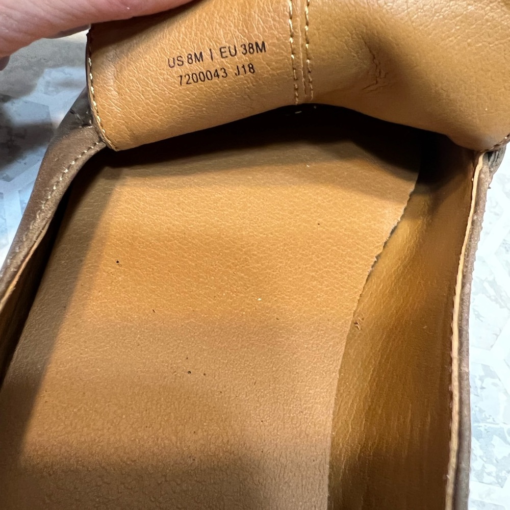 Patricia Nash Fia Leather Flat Loafers in Taupe with Buckle - Size 8 - Picture 9 of 10